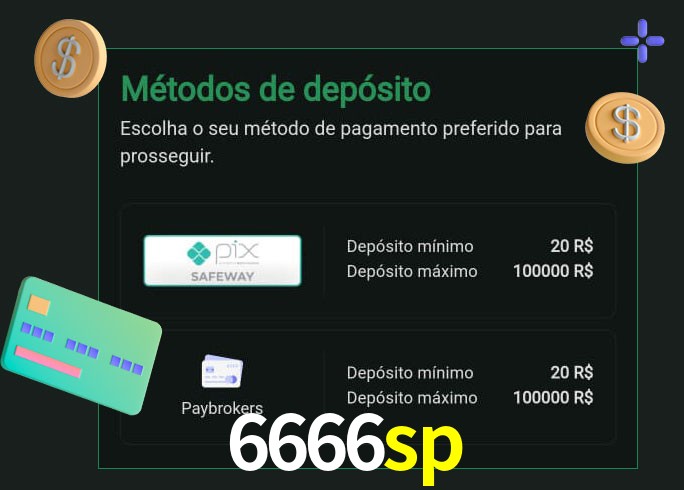 O cassino 6666sp oferece uma grande variedade de métodos de pagamento
